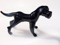 Black Labrador Glass Statue: Handmade Dog Figurine, Art Glass Gift
