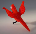 Handmade Red Glass Bird Figurine: Flame Work Sculpture