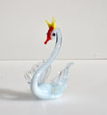 Handmade Glass Swan Figurine: Collectible Art Glass Sculpture