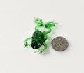 Handmade Green Glass Frog Figurine: Whimsical Art Glass Sculpture