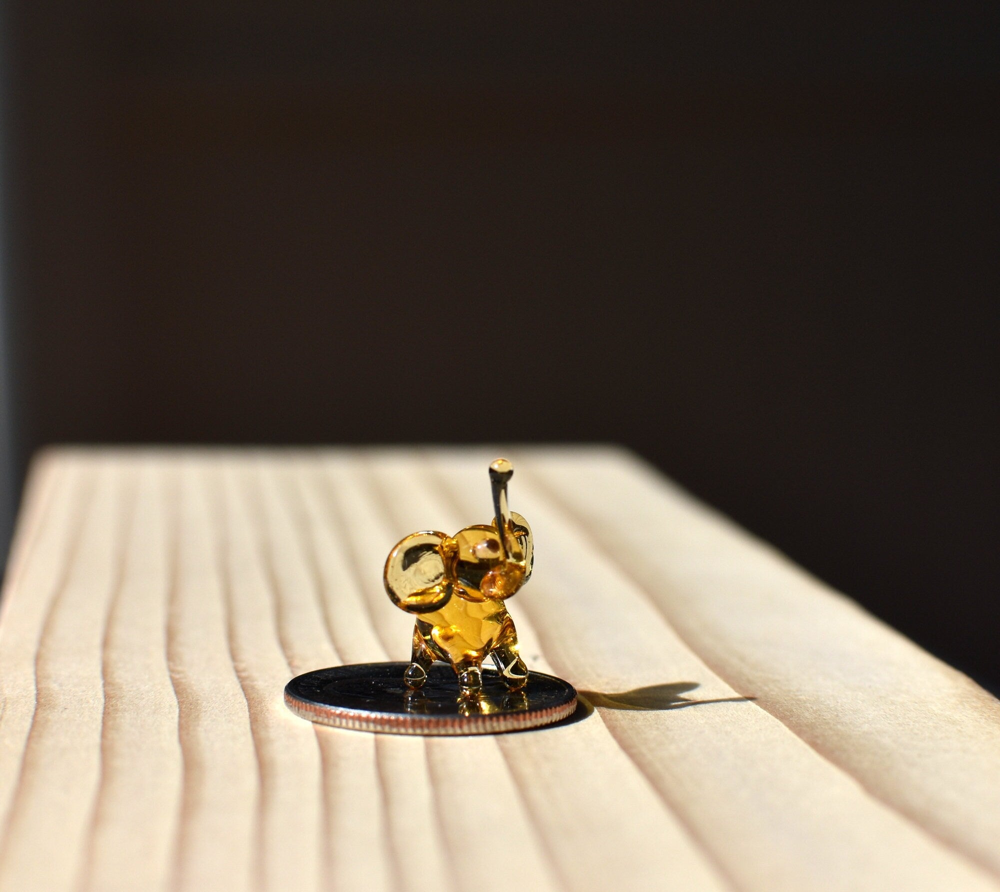 Tiny Lampwork Glass Elephant Miniature: Whimsical Collectible Figurine