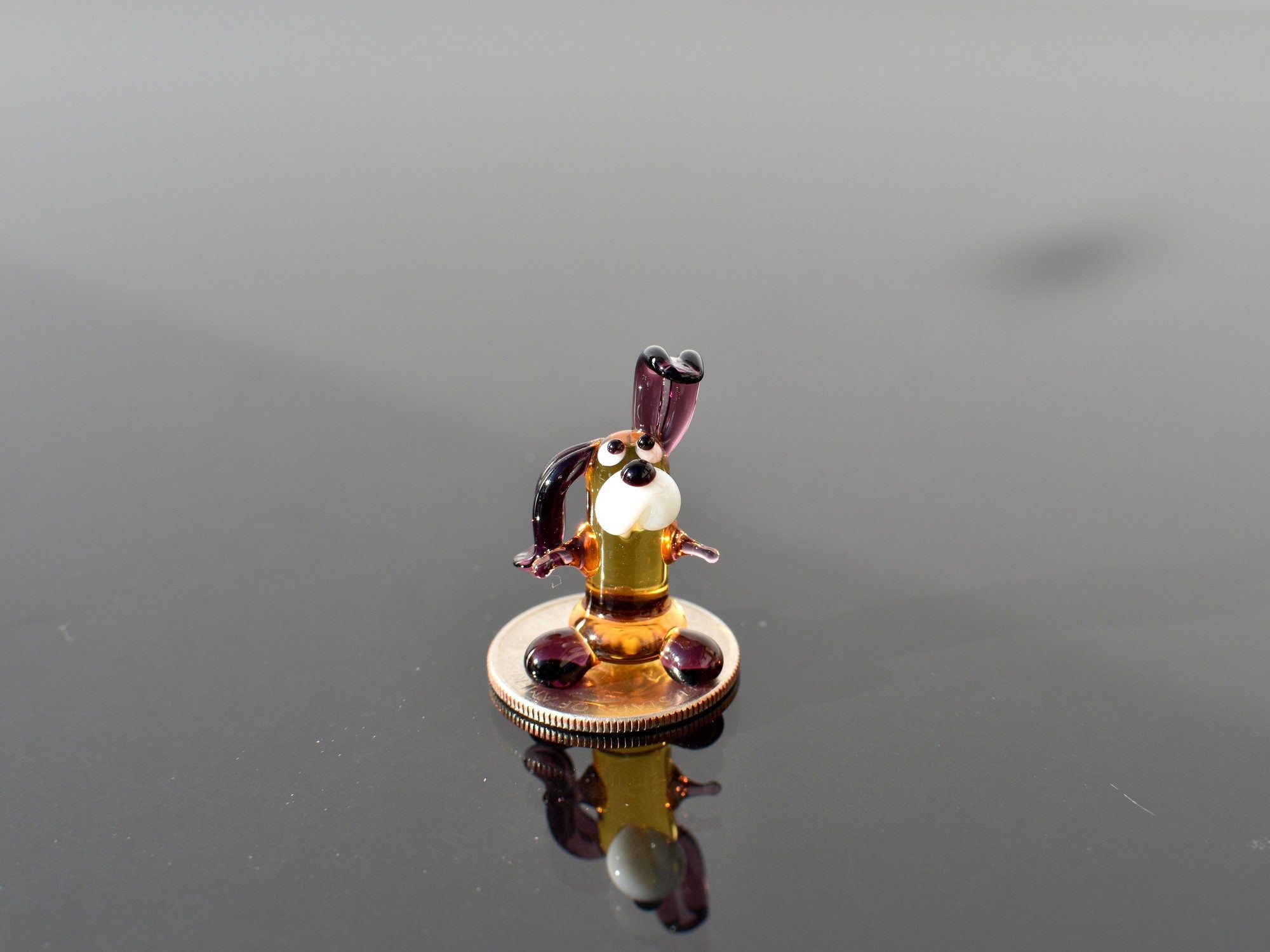 Lampwork Glass Miniature Dog: Whimsical Figurine