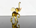 Amber Glass Elephant Figurine: Whimsical Handmade Sculpture