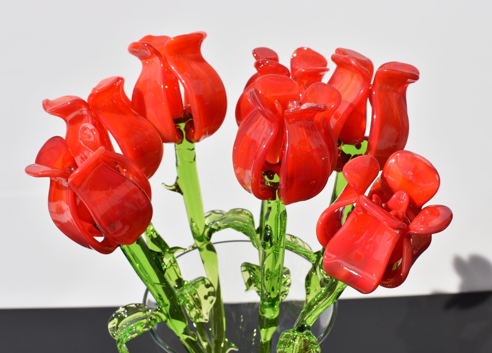 Glass Red Rose Flower: Handmade Romantic Keepsake