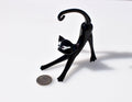 Black Glass Cat Figurine – Handcrafted Whimsical Art Sculpture