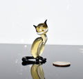 Handmade Glass Cat Figurine: Whimsical Art Glass Sculpture