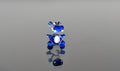 Lampwork Glass Hippo Figurine: Blue Whimsical Miniature