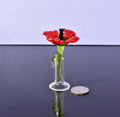 Miniature Glass Poppy Flower in Vase: Handmade Collectible Statue