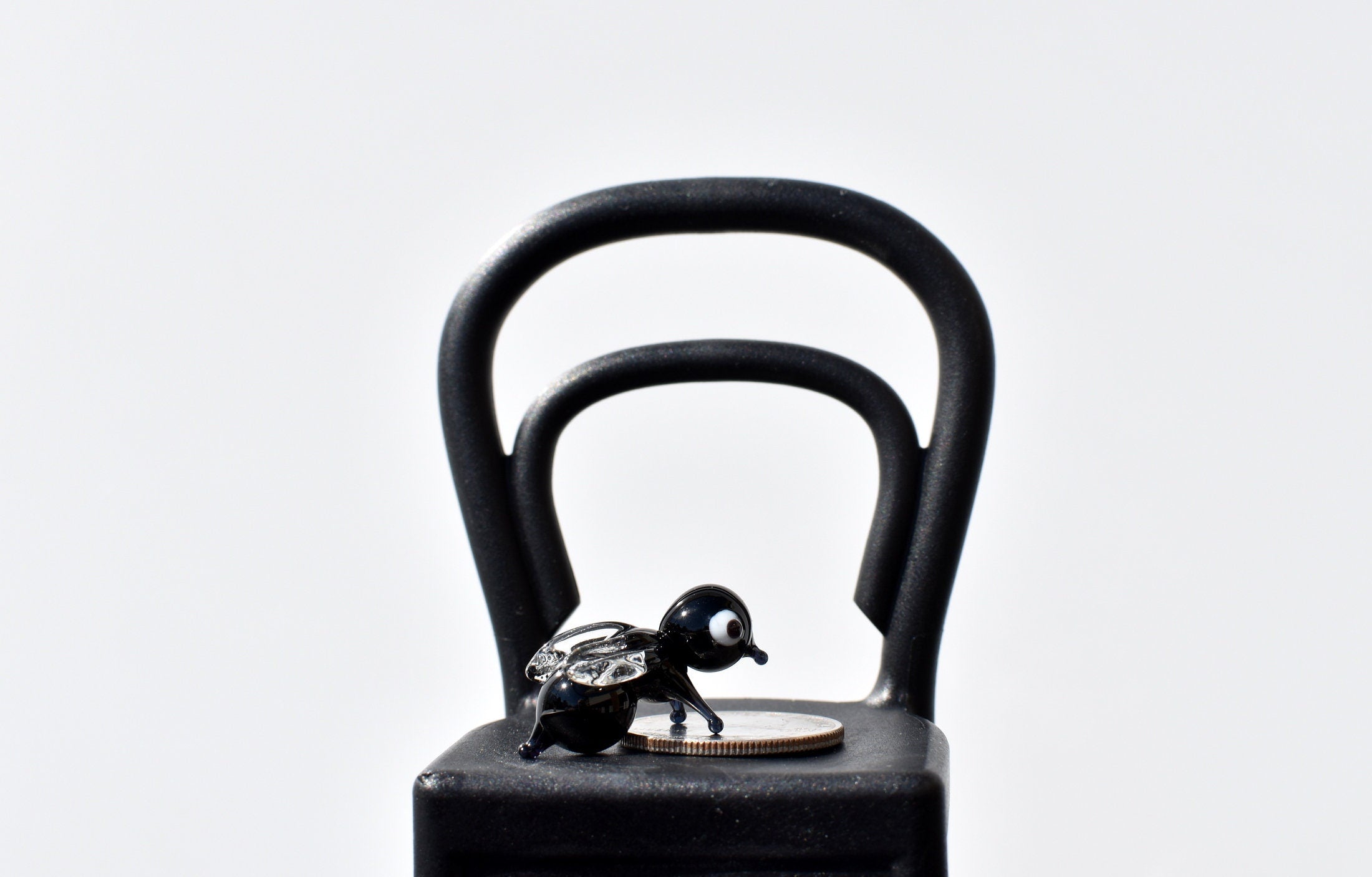 Lampwork Miniature Glass Fly: Whimsical Glass Menagerie Figurine