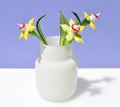 Handmade Light Yellow Glass Daffodil Flower Sculpture (7.5 inch)