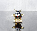 Handmade Glass Cat Figurine: Whimsical Art Glass Sculpture, 2 inch