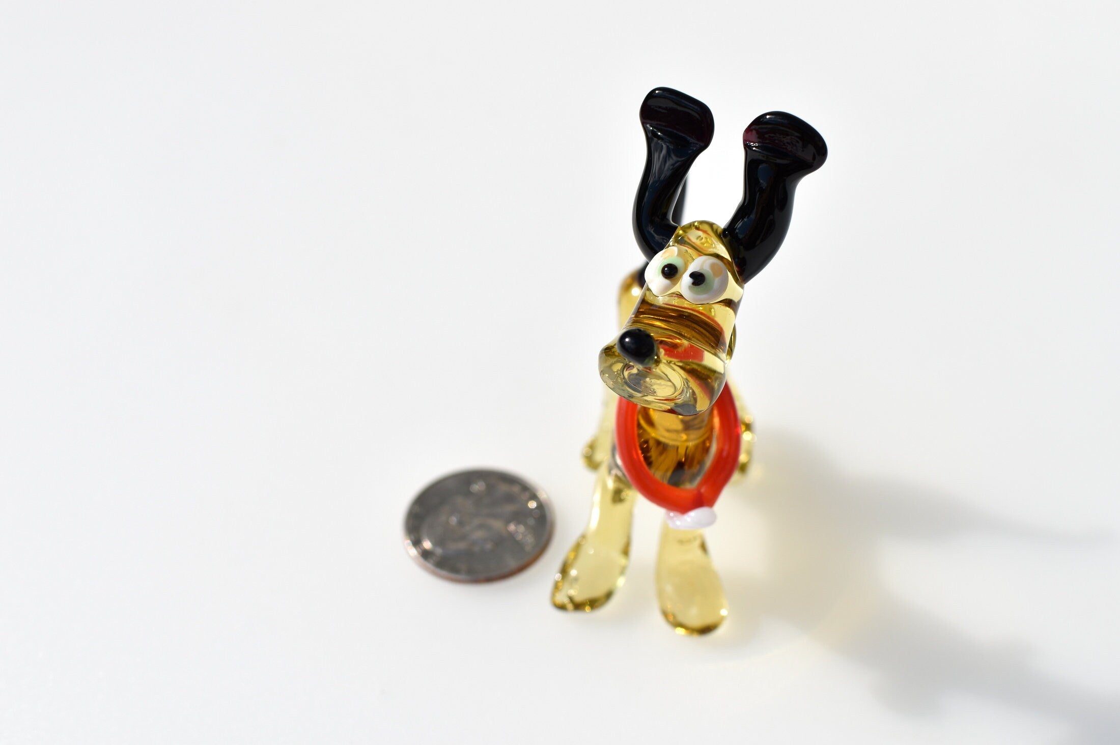 Handmade Glass Dog Figurine: Whimsical Art Sculpture, 4-inch