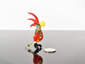 Handmade Glass Parrot Figurine: Whimsical Art Glass Sculpture