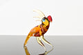 Handmade Colorful Glass Parrot Figurine: Whimsical Art Glass Sculpture