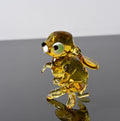Handmade Amber Glass Bunny Figurine: Whimsical Sculpture