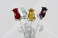 Glass Flowers Bouquet - Handmade Glass Flowers Rose - Blown Glass Flowers - Glass Rose - Christmas Gift for Mom