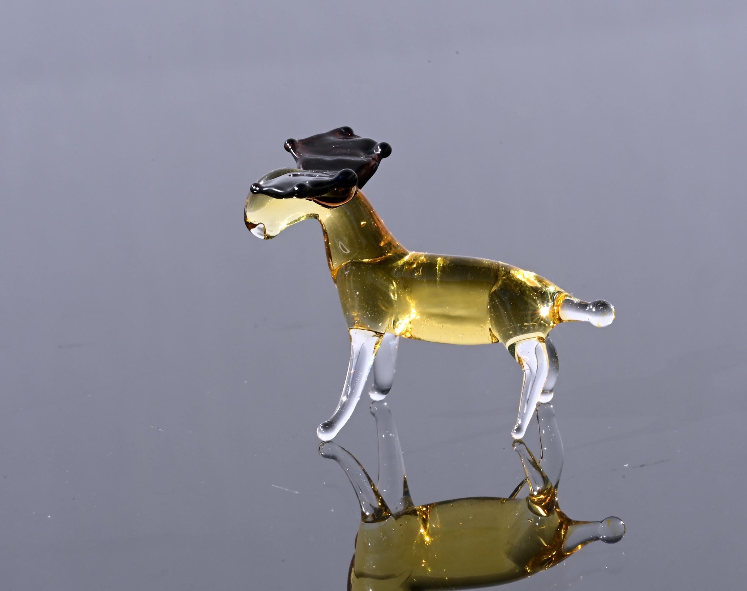Lampwork Glass Moose Miniature Figurine, Detailed Collectible