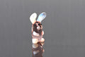 Lampwork Glass Bunny Miniature: Whimsical Purple Rabbit Figurine