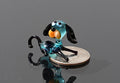 Lampwork Glass Dog Figurine: Tiny Turquoise Miniature