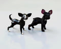 Handmade Glass Dog Sculpture Set | French Bulldog & Chihuahua | Art Collectible Set of 2
