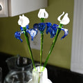 Marbled Blue Iris Glass Centerpiece