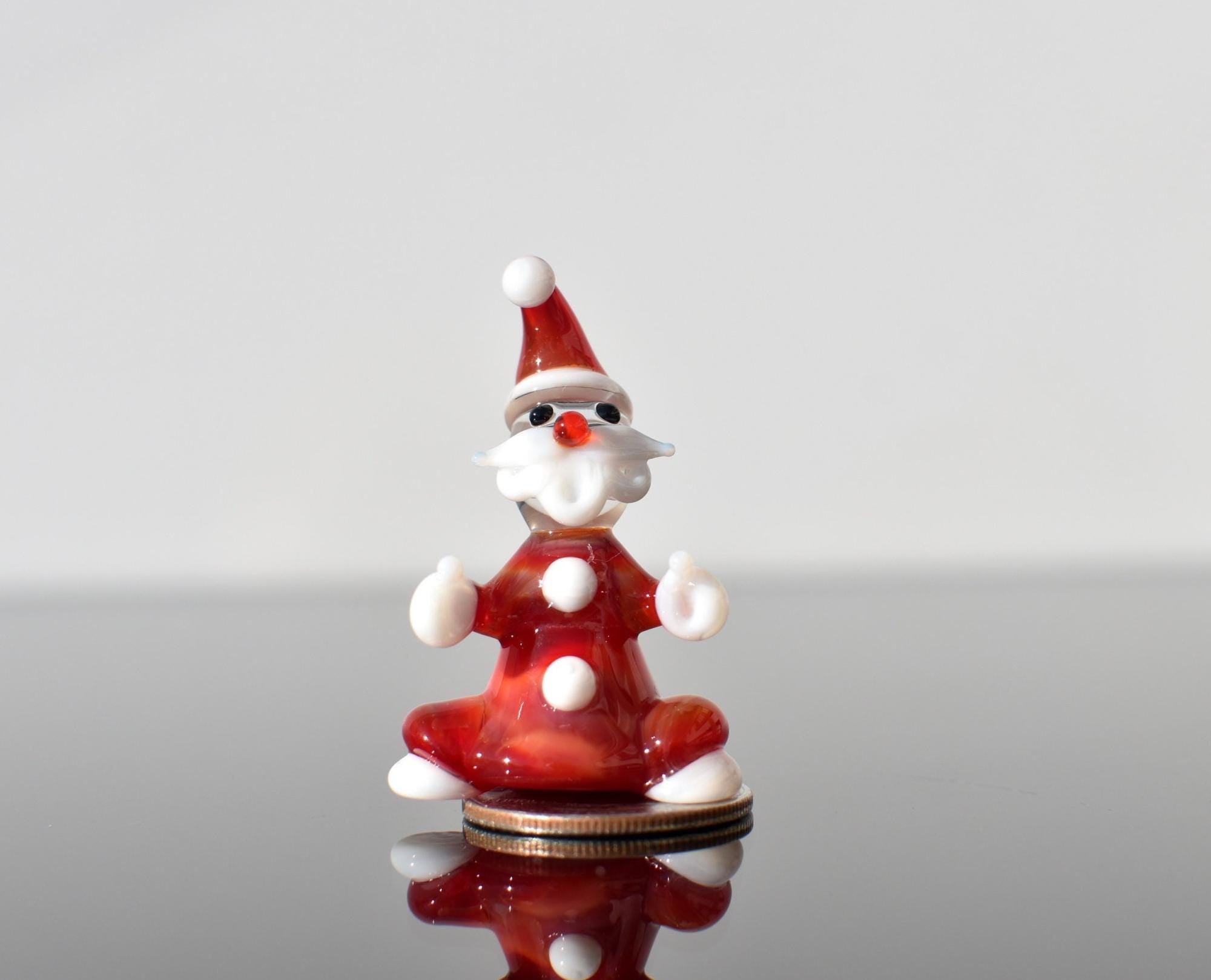 Handblown Glass Santa Figurine: Miniature Mothers Day Santa Claus Figure