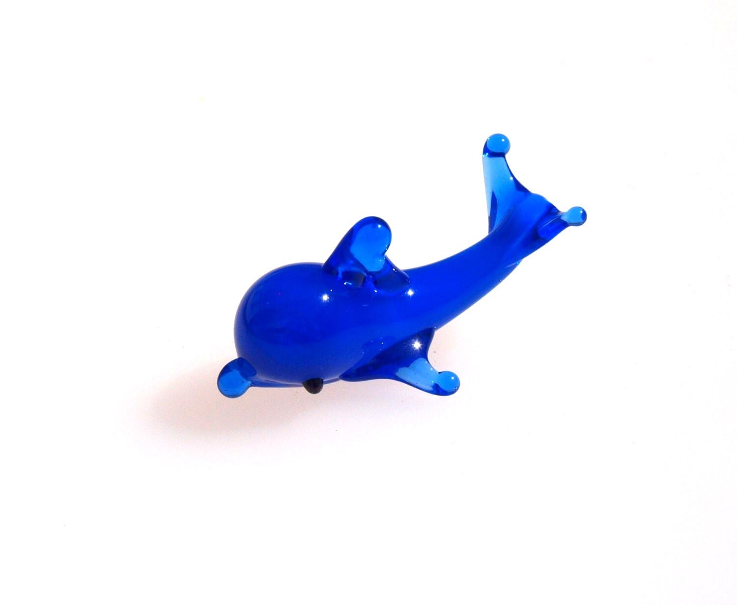 Lampwork Glass Dolphin Miniature: Whimsical Collectible Figurine