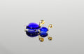 Cobalt Blue Glass Turtle Figurines - Hand-Blown Miniature Duo