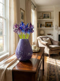 Glass Flowers and Vase - Blown Glass Centerpiece - Glass Table Centerpiece - Glass Flower Bouquet with Vase - Birthday Gift