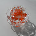 Handblown Glass Rose Sculpture: Artisan Orange Flower, Unique Art Gift