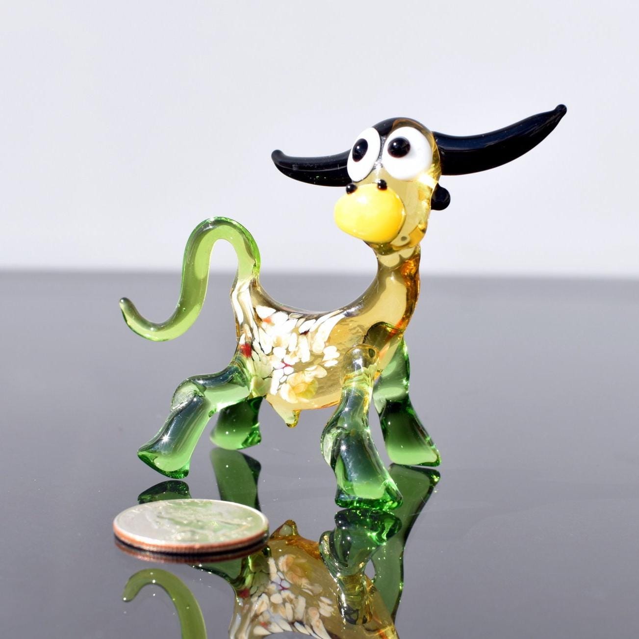 Hand Blown Glass Bull, Blown Glass Bull, Glass Bull Sculpture, Bull Statue, Bull Sculpture, Glass Paperweight, Glass Animals,
