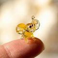 Tiny Glass Animals, Elephant Charm, Elephant Gifts, Glass Elephant, Mini Glass Animals, Elephant Figurine, Glass Animals, Amber, Yellow