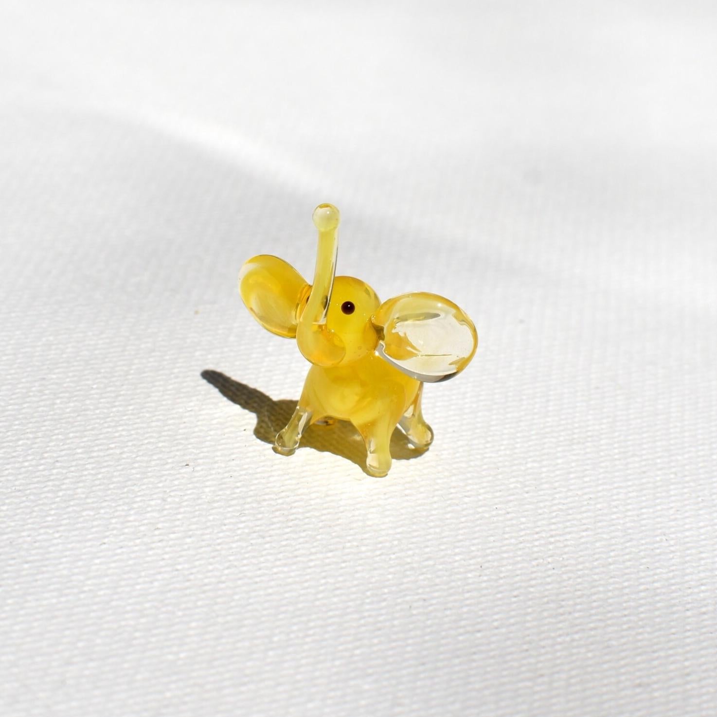 Handmade Elephant Decor, Elephant Statue, Elephant Art, Elephant Gifts, Glass Elephant, Tiny Glass Animals, Elephant Figurine, Mini Animal