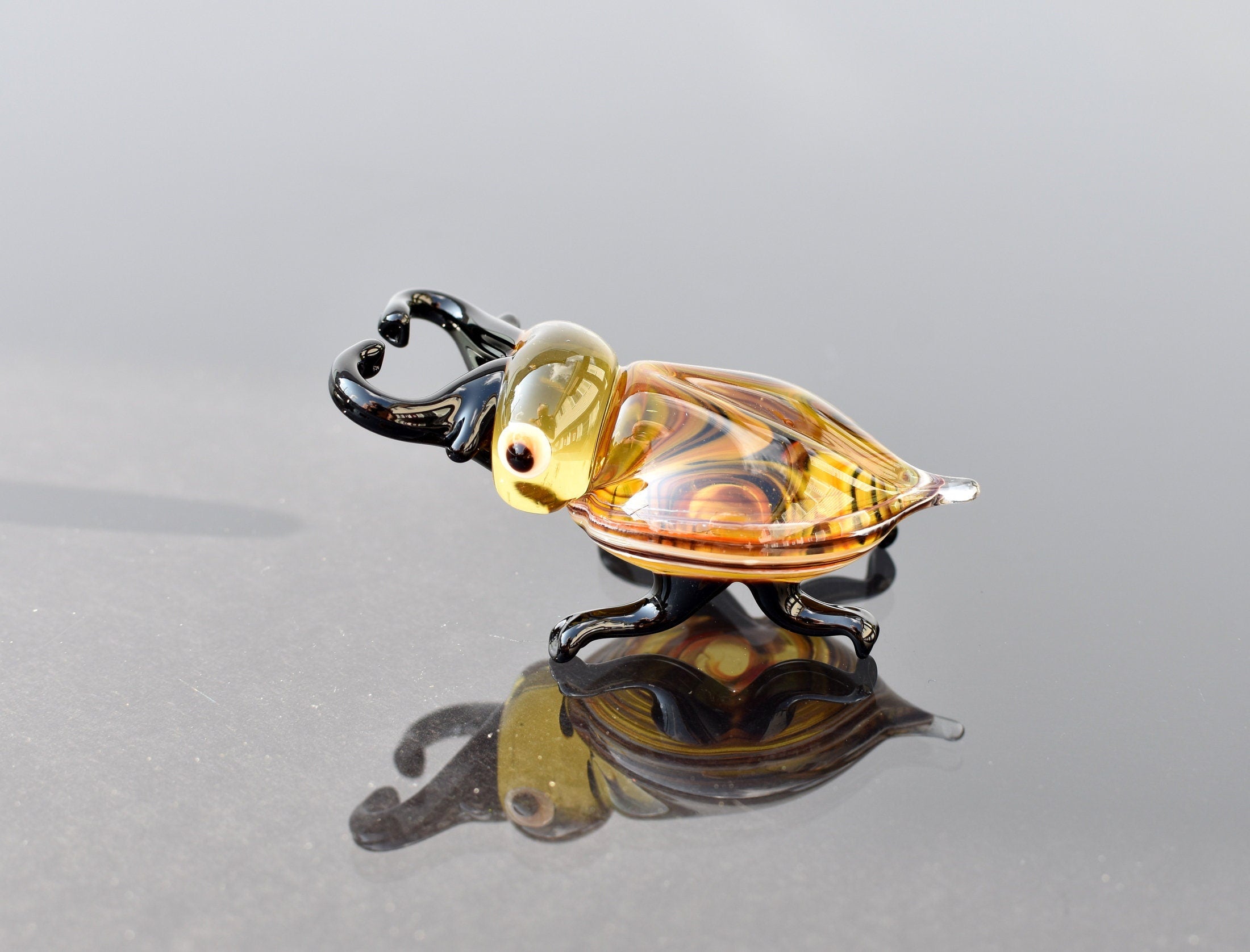Hand Blown Glass Beetle Figurine - Glass Beetle Figurine - Unique Gift for Insect Lovers