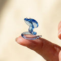 Glass Snake Charm Decor, Tiny Glass Animals, Blue Glass Cobra, Year of the Snake, Miniature Glass Animals, Snake Charm, Snake Art