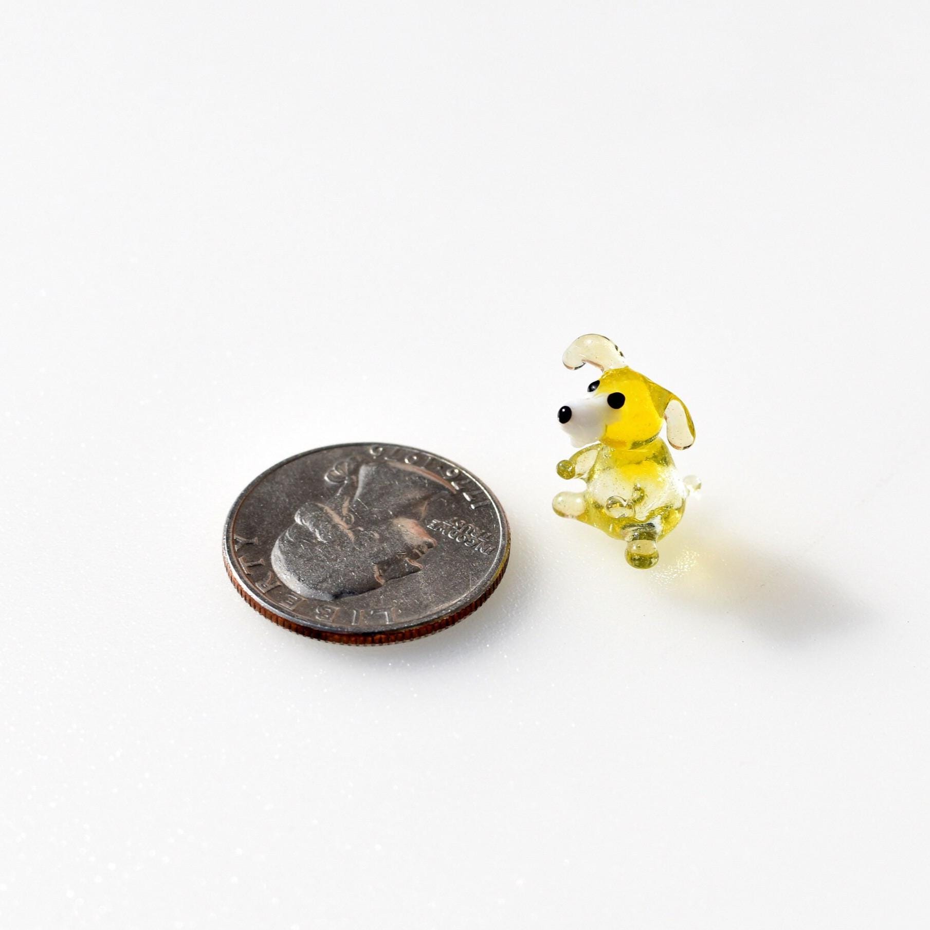 Mini Dog Figurine, Tiny Glass Animals, Puppy Dog Figurine, Dog Sculpture, Miniature Glass Animals, Glass Animal Figurines,Mini Glass Animals