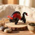 Handblown Glass Bull, Glass Animals, Blown Glass Animals, Bull Figurine, Bull Statue, Bull Sculpture, Glass Sculpture Red/Black Bull