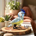 Blue Jay, Blue Bird, Glass Bird Figurine, Bird Sculpture, Bird Decor, Bird Lover Gifts, Glass Bird, Bird Figurine, Bird Art, Bird Statue