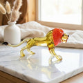 Leo Zodiac Gift, Glass Lion Figurine, Lion Statue, Blown Glass Art, Lion Sculpture, Glass Animals, Desk Decor, Spirit Animal, King of Beasts
