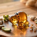 House Hippo Figurine, Blown Glass Animals, Tiny Glass Animals, Whimsical Glass Hippo Gifts, Glass Animals, Safari Animals, Mini Figurine