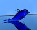 Tiny Glass Animals, Glass Dolphin figurine, Mini Glass Animals, Coastal Decor, Cobalt Blue Dolphin Gift, Miniature Glass Animals