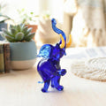 Elephant Statue, Elephant Sculpture, Blue Glass Elephant, Elephant Decor, Elephant Figurine, Elephant Gifts for Women, Glass Elephant, Art