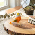 Orange Bird, Glass Bird Figurine, Bird Sculpture, Bird Decor, Bird Lover Gifts, Glass Bird, Bird Figurine, Bird Art, Blown Glass Bird