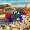 Hand Blown Glass Crab, Tiny Glass Animals, Mini Glass Animals, Beach Art, Crab Decor, Crab Art, Sea Animals, Hand Blown Glass, Glass Animals
