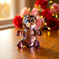 Handmade Glass Teddy Bear, Teddy Bear Decor, Glass Bear Figurine, Woodland Decor, Purple Bear, Glass Sculpture, Glass Animals, Bear Figurine