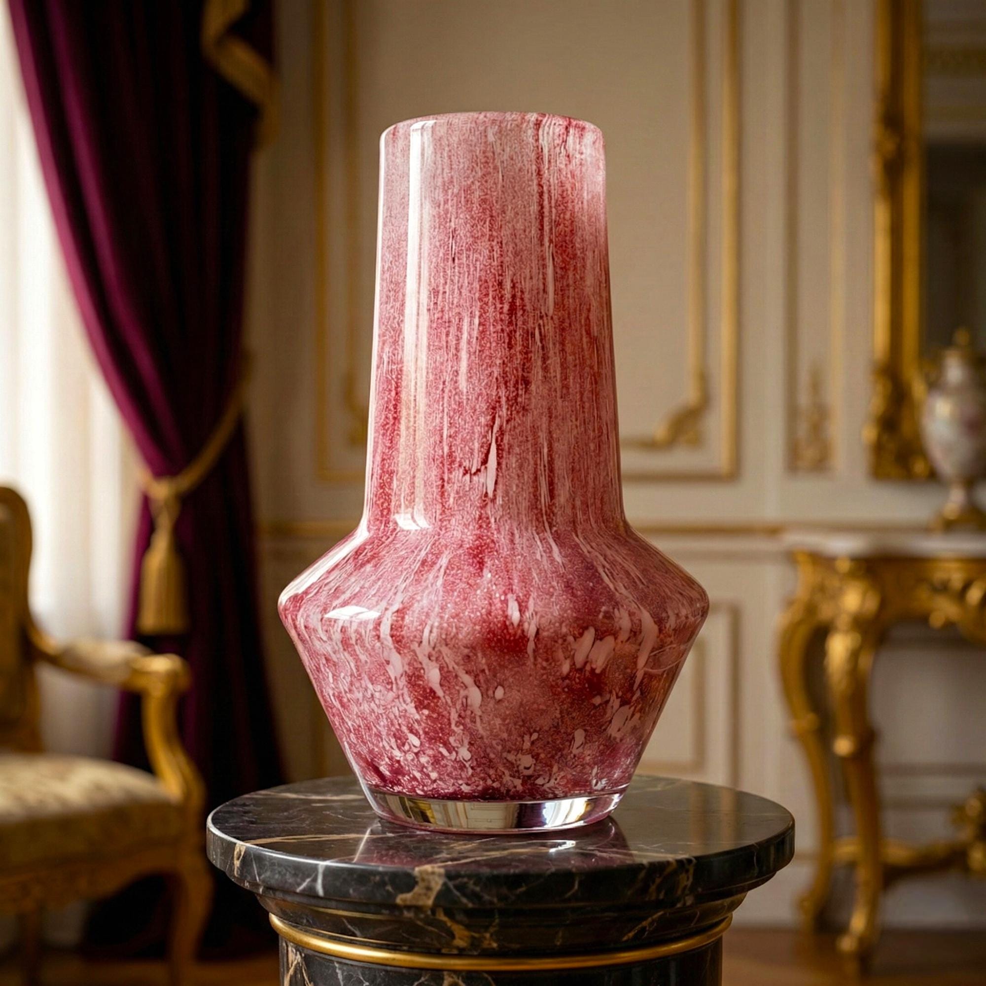 Pink Glass Flower Vase