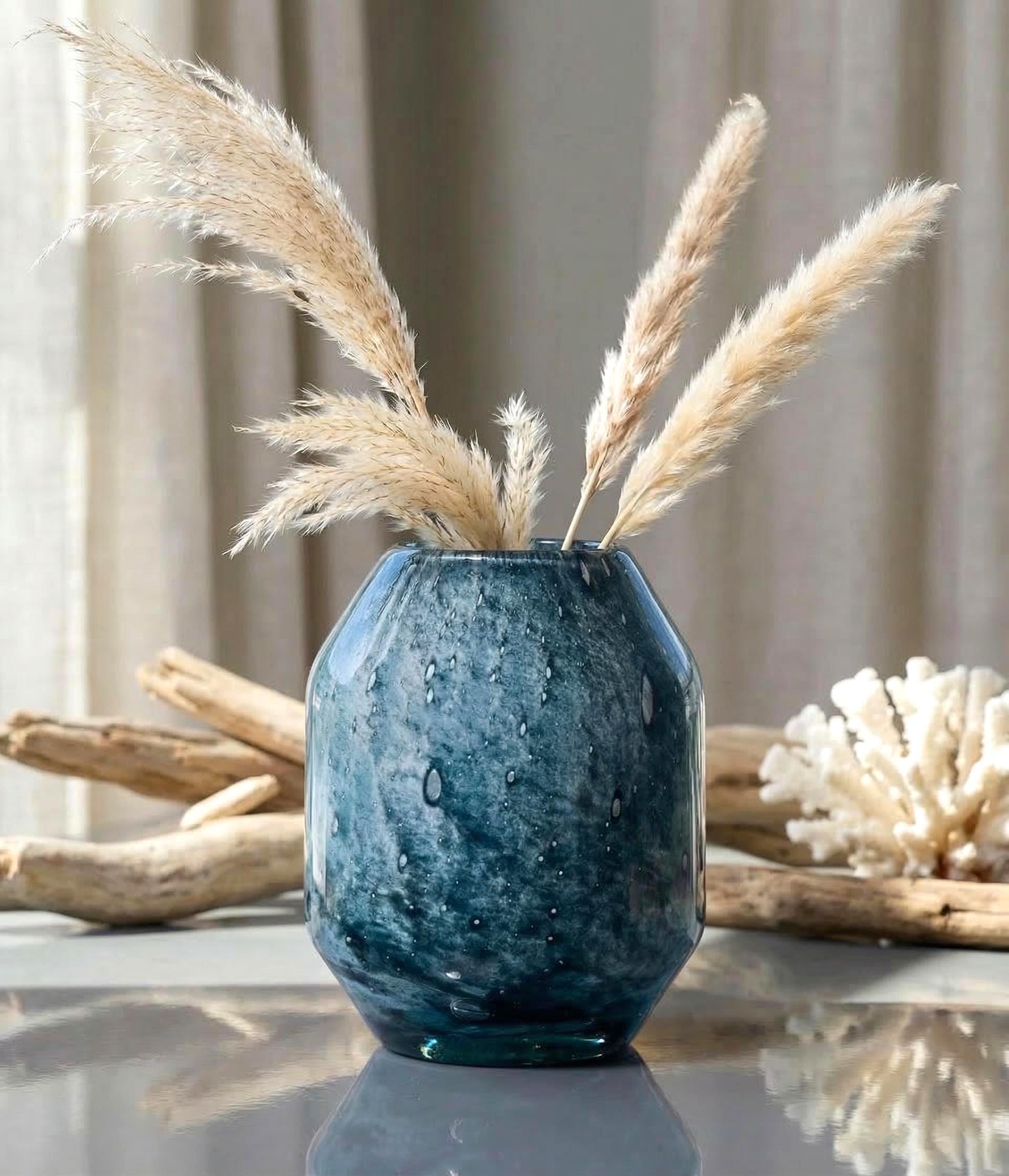 Turquoise Ocean Glass Vase