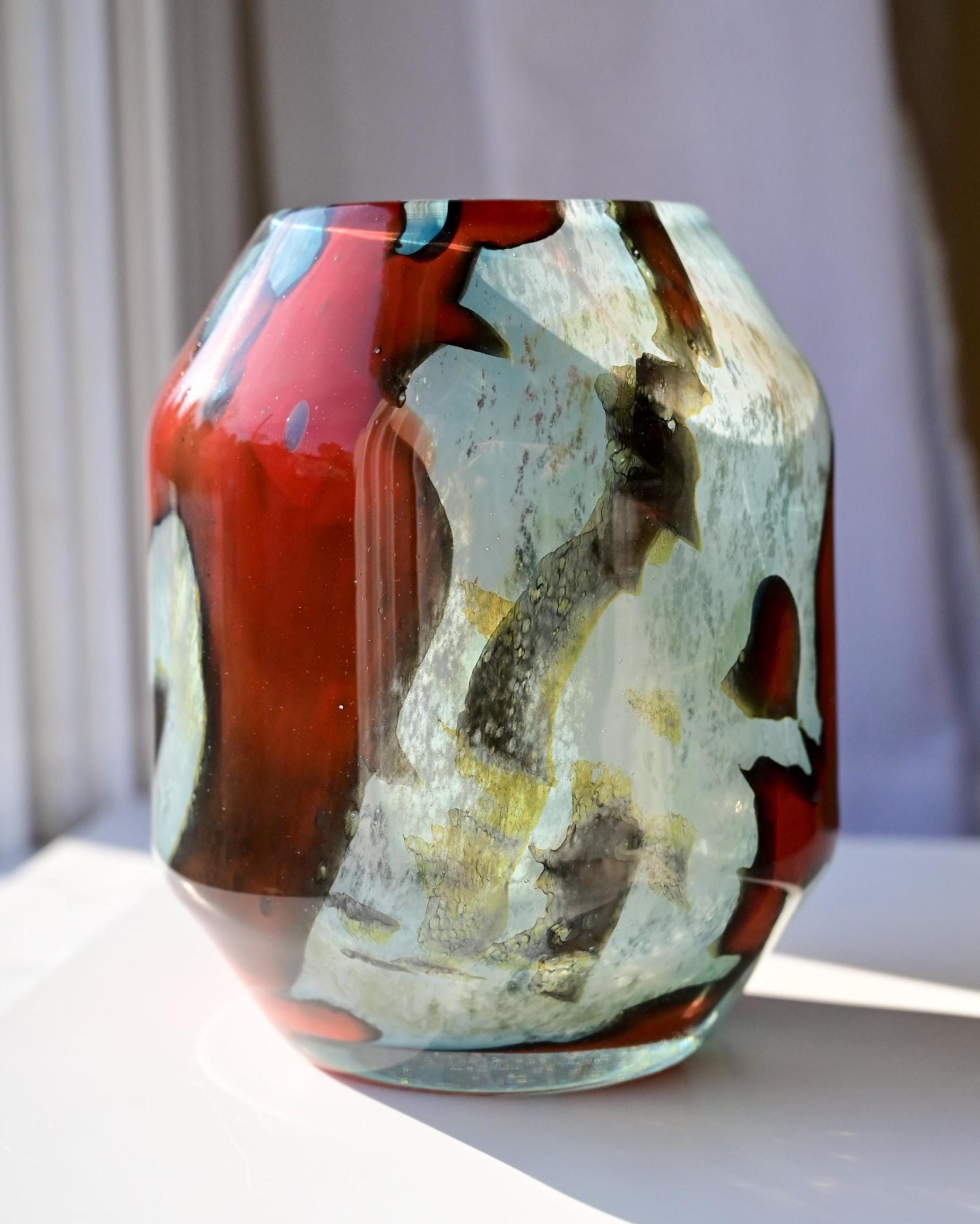 Multicolor Art Glass Vase