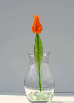Bright Orange Glass Tulip