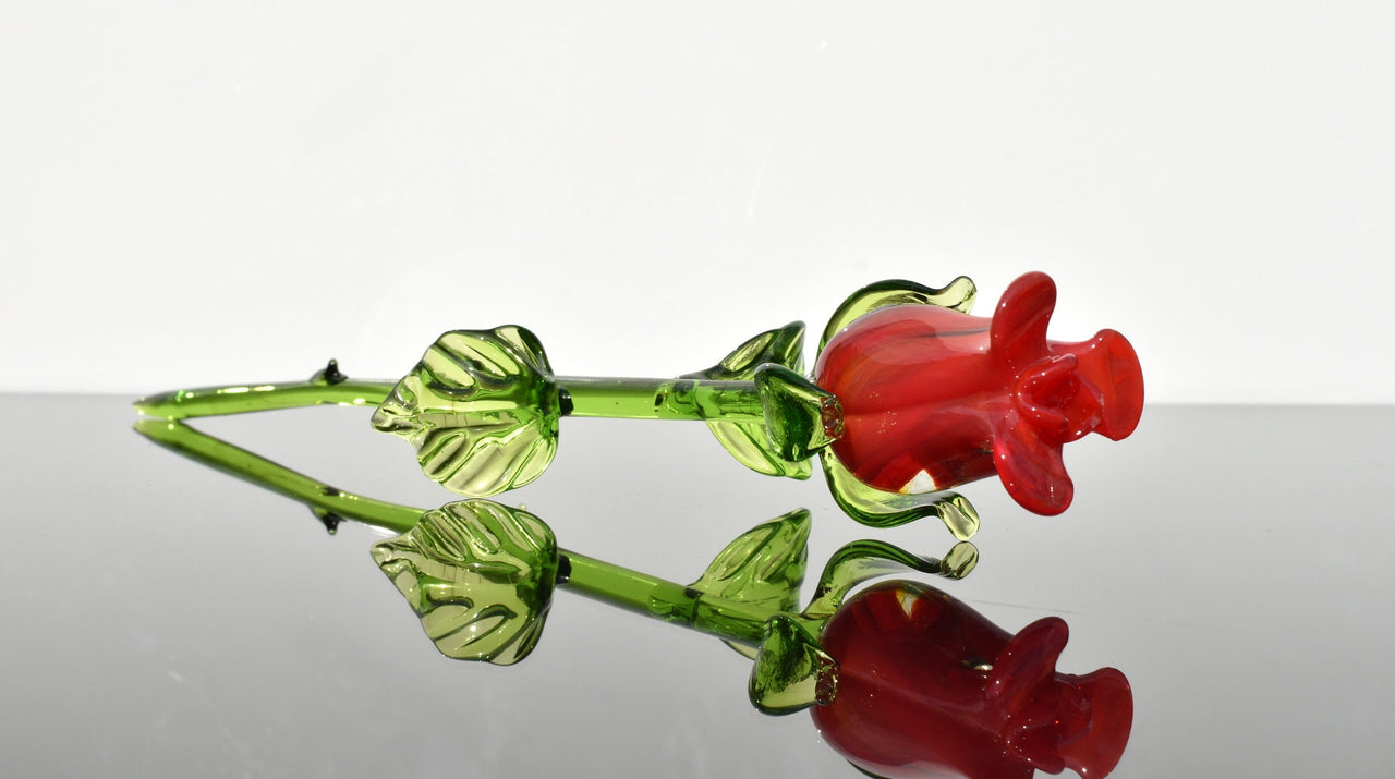 "Valentina" Red Glass Rose